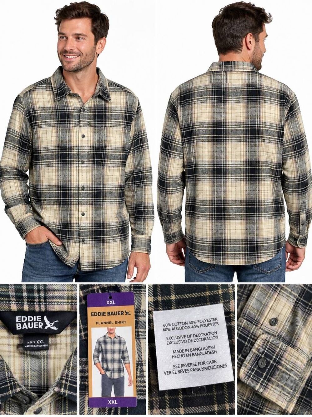 Eddie Bauer Flannel Shirt XXL NWT Plaid